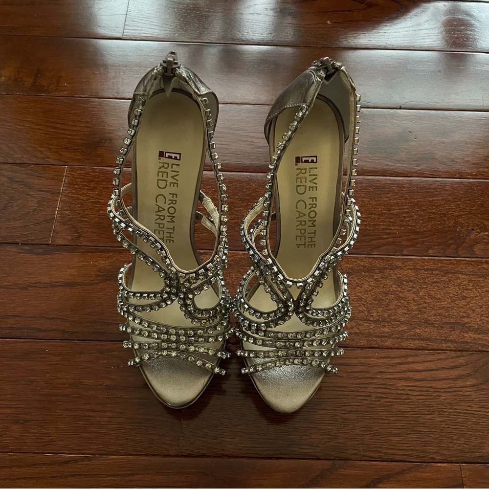 Silver Rhinestone Women's Heels